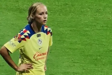 La jugadora americanista está lesionada y tras esto no estuvo en el partido ante el Rebaño.