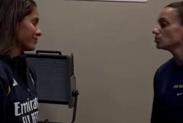 La jugadora americanista lanzó un comentario en forma de broma en plena conferencia de prensa.