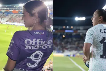 La jugadora mostró en redes sociales el apoyo que le dio a su amiga y compañera en Pachuca, en el partido de México.